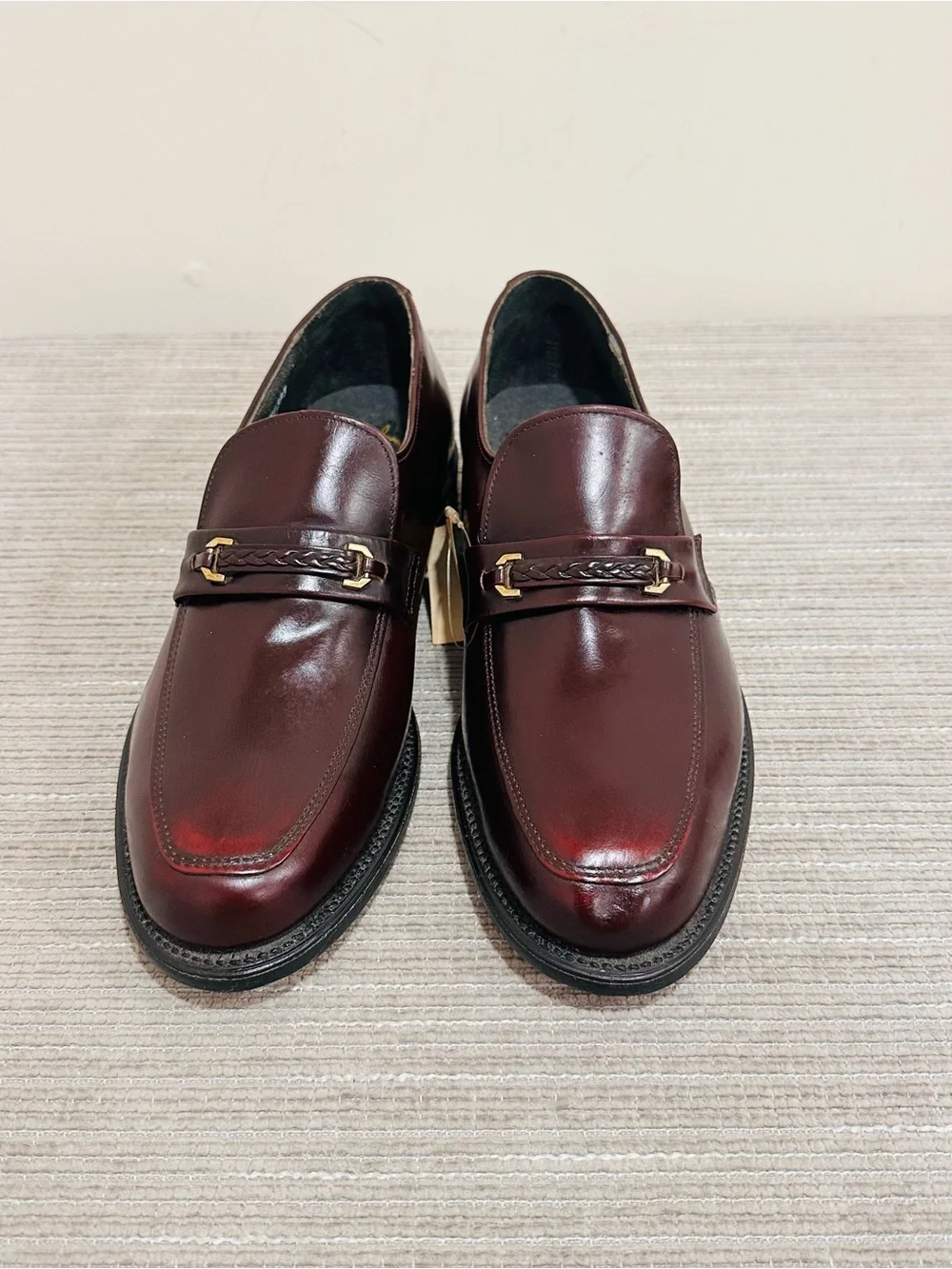 O'Sullivan Executive Imperials Shoes Mens 8,5Leather Loafer Slip On Burgundy USA